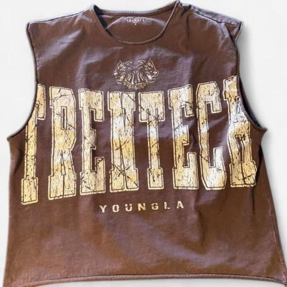 Youngla Men's Brown and Purple cut off